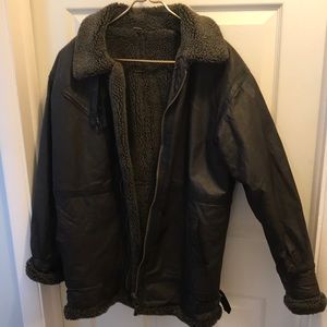 Leather Charles Klein long jacket